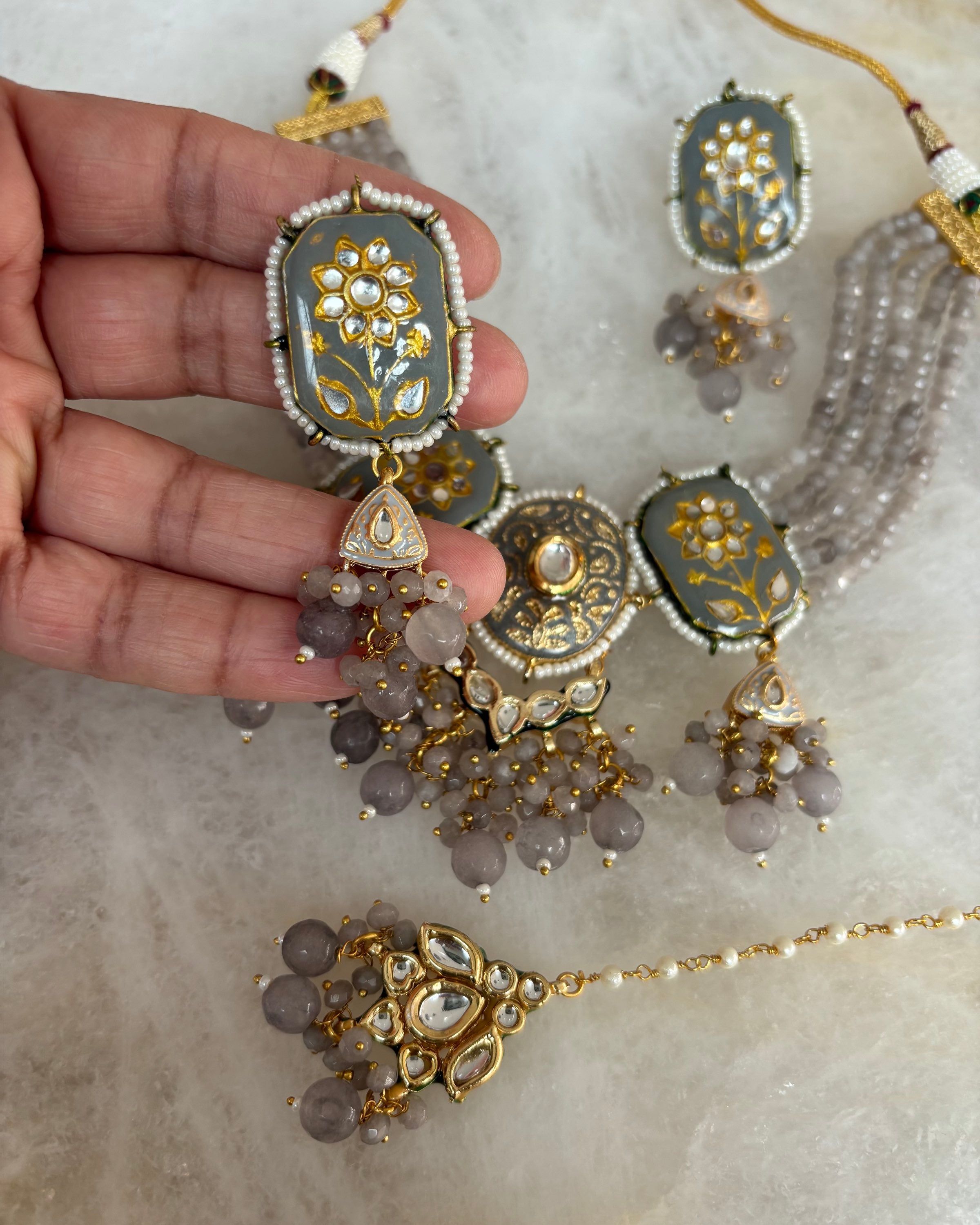 Kundan pastel grey image 1