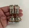 Eva Aqua/pink mirror jhumka  image 0
