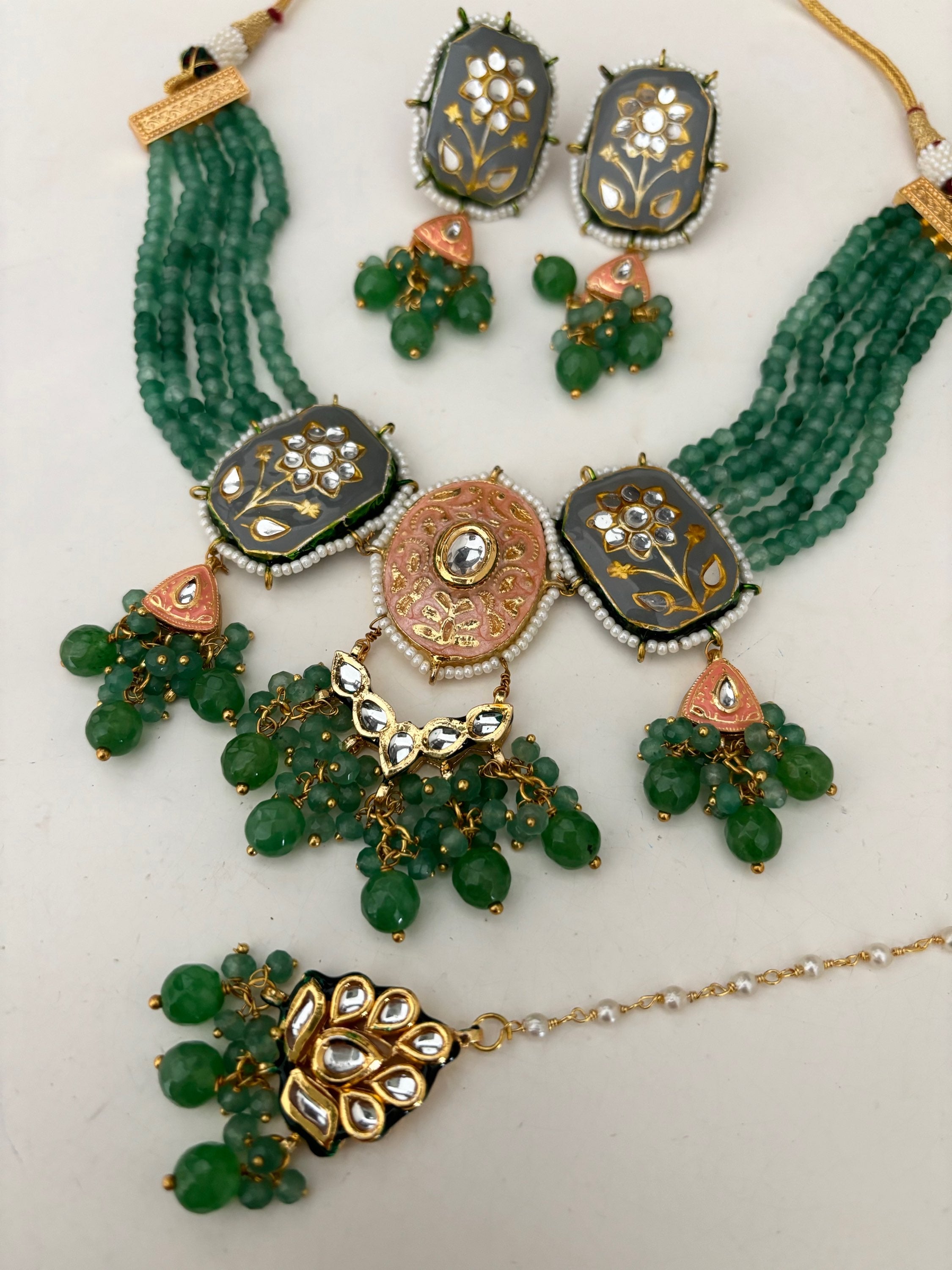 Kundan pastel green/grey  image 2