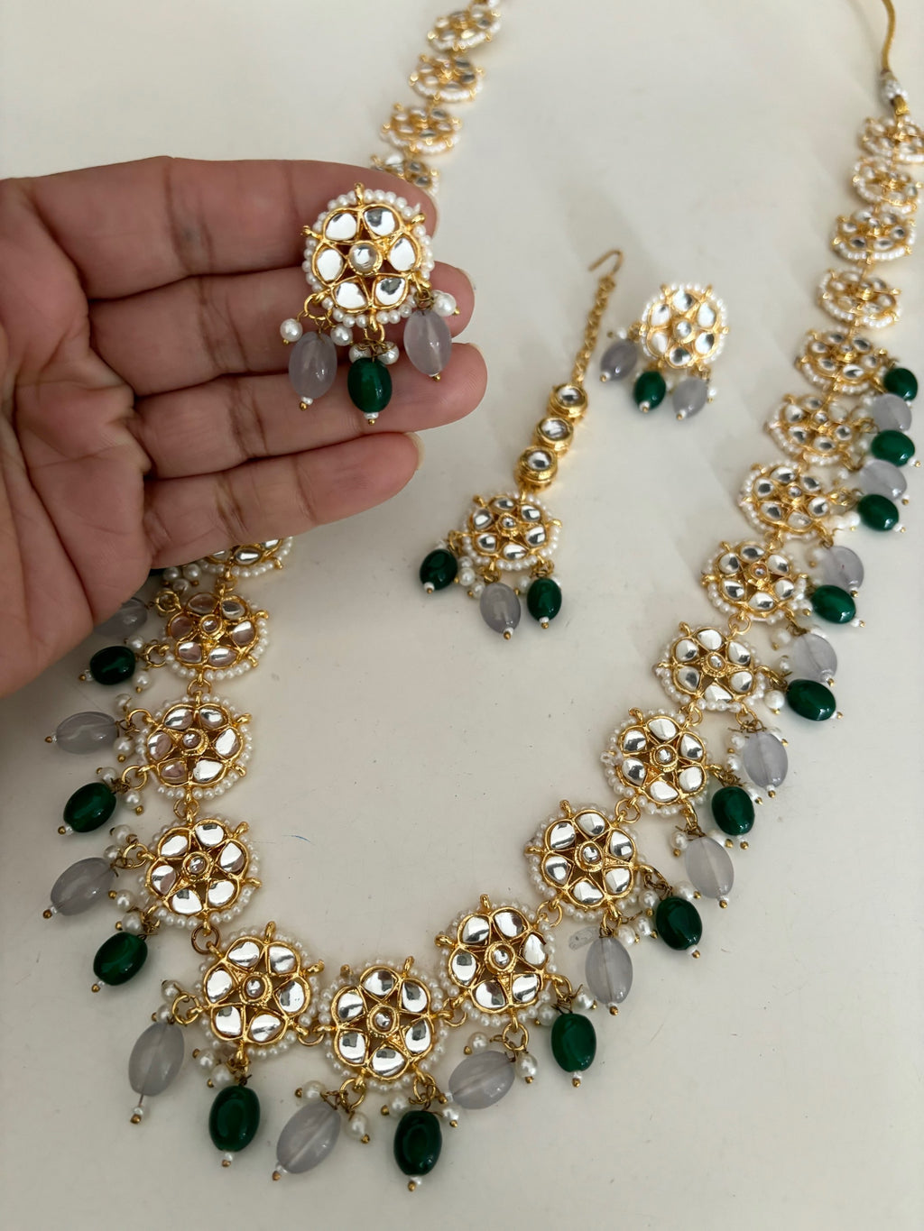 Ishrat (grey+ green) image 4
