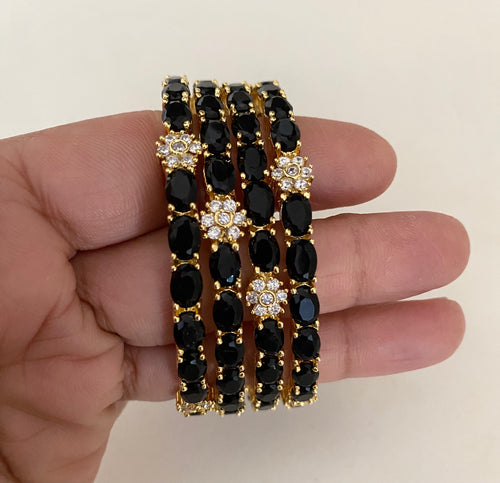 Black stonework set of 4 bangles  image 0