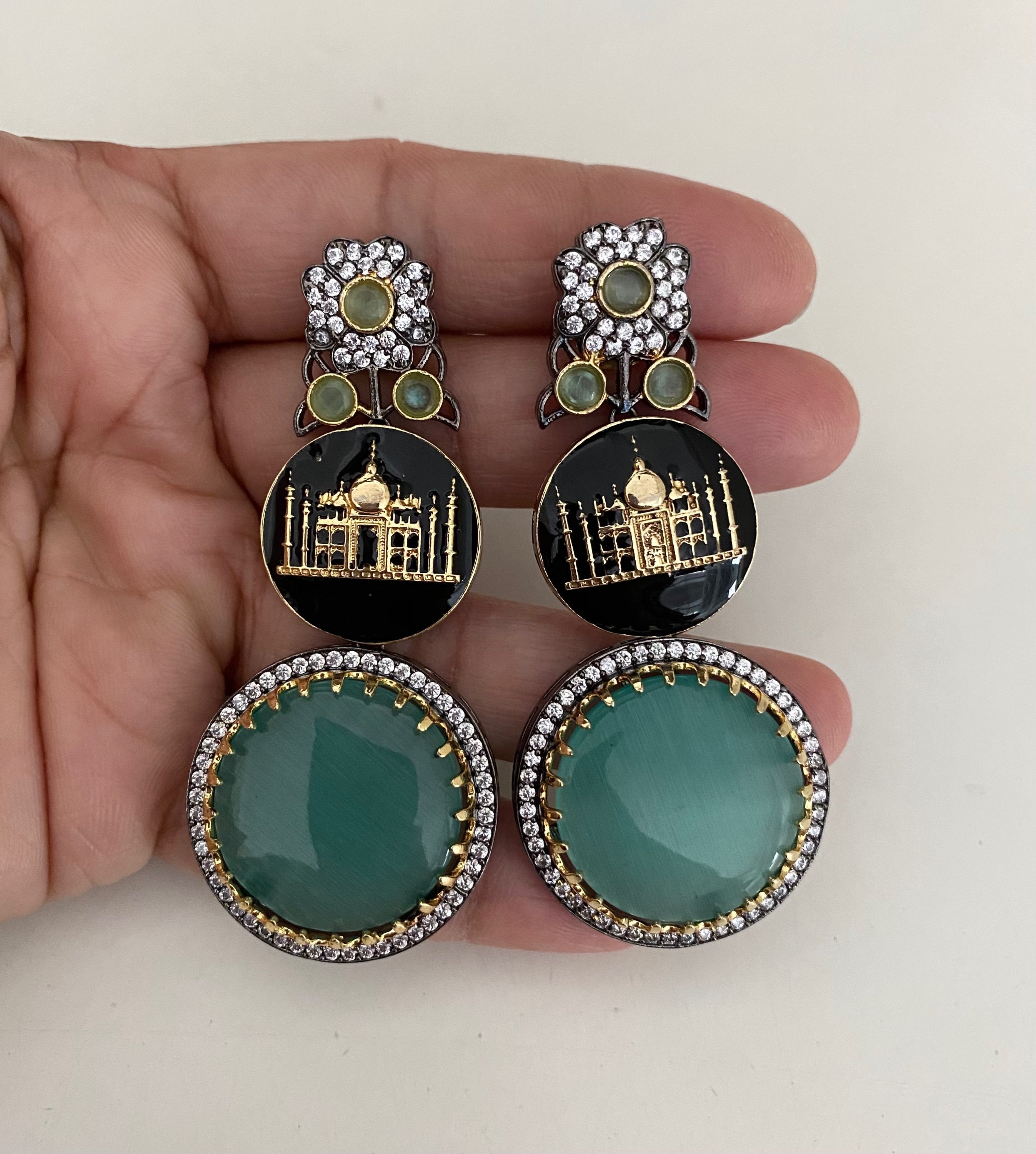 Onyx Taj (Sabyasachi inspired earring) image 1