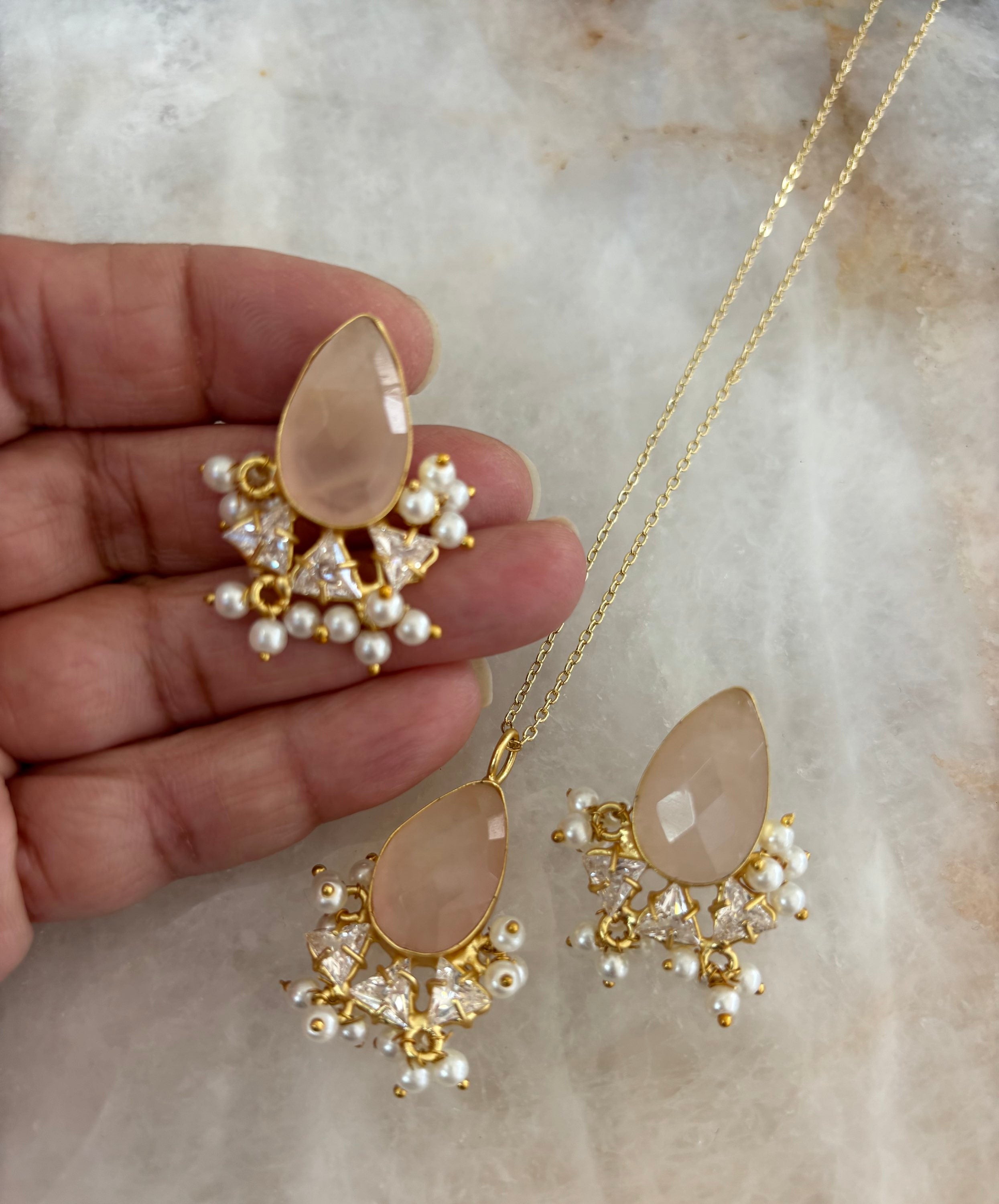 Rose pendant set image 1