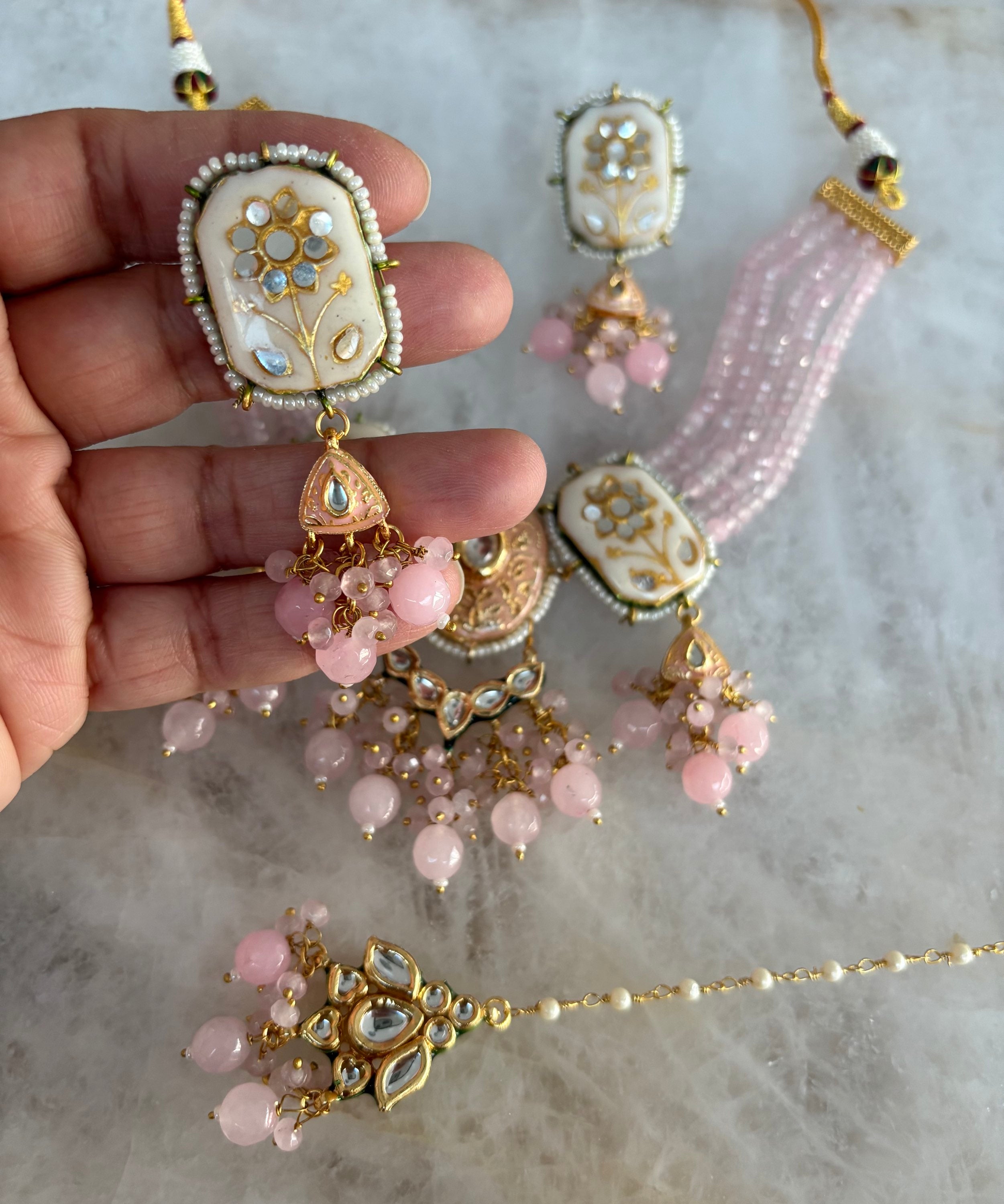 Kundan pastel pink  image 1