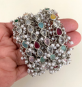 Silver tear drop (multicolour stonework) image 0