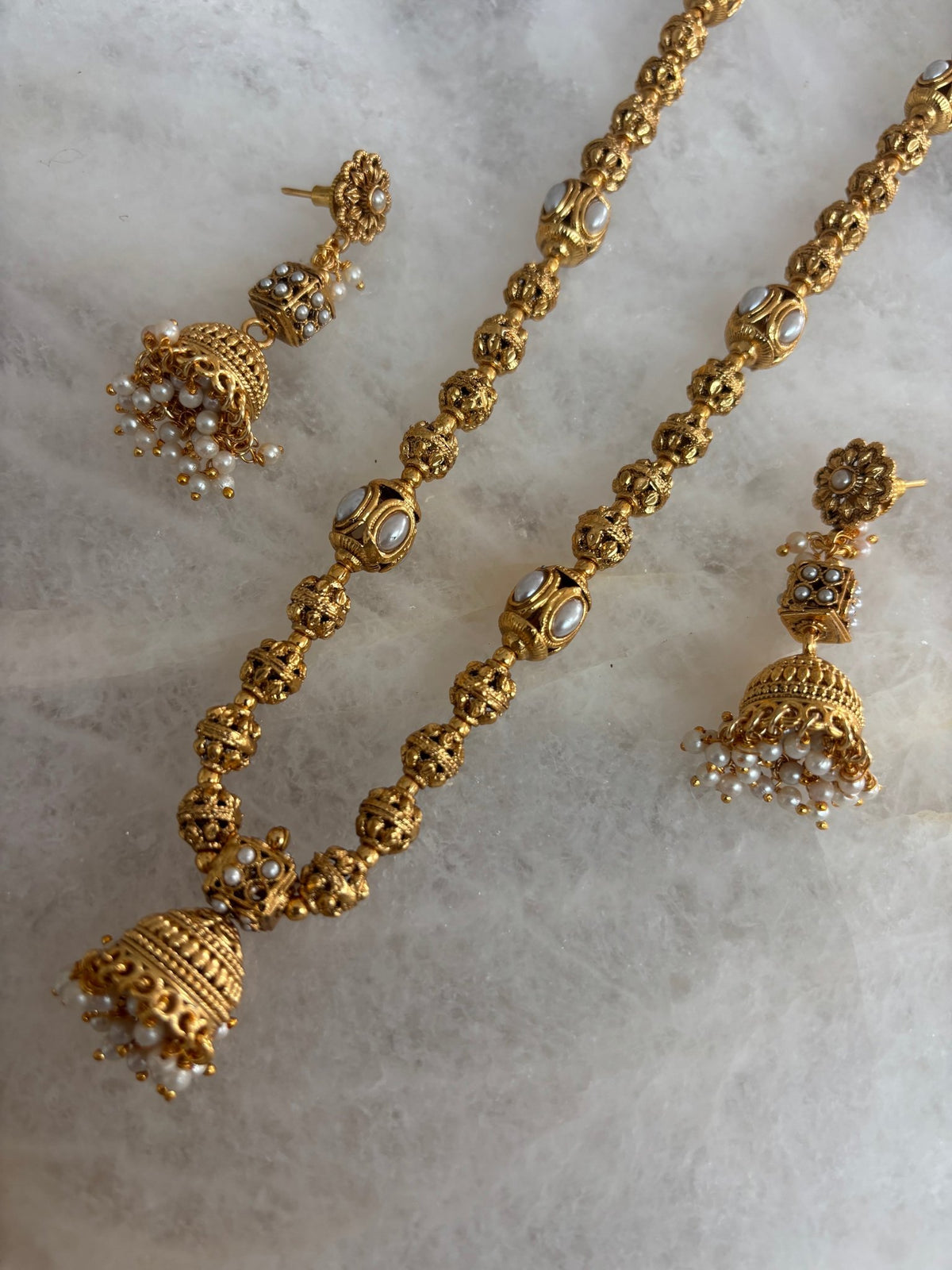 Dome single Jhumka drop (pearl) - Ishy Haq