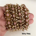 Tear drop pearl trim (dark pink) image 0