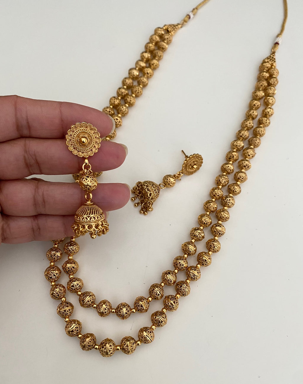 Vintage double ball mala  image 1