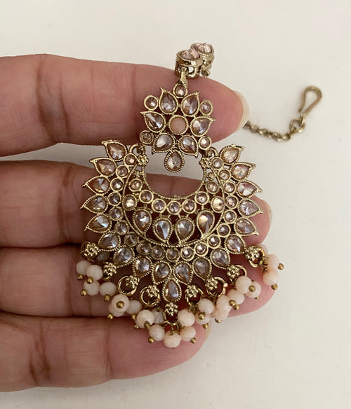 Antique pastel pink bead drop  image 1
