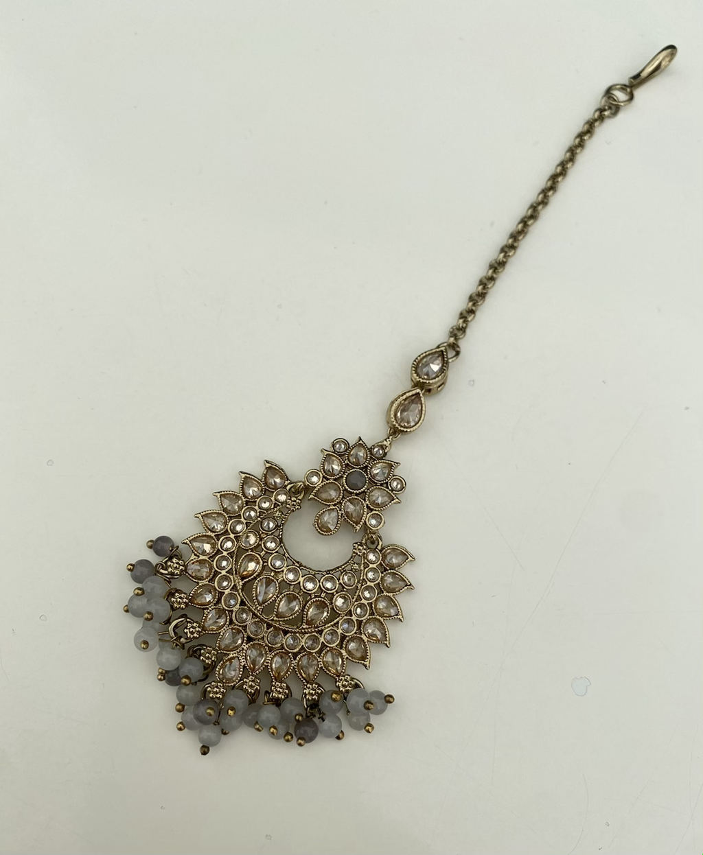 Antique grey bead drop  image 1
