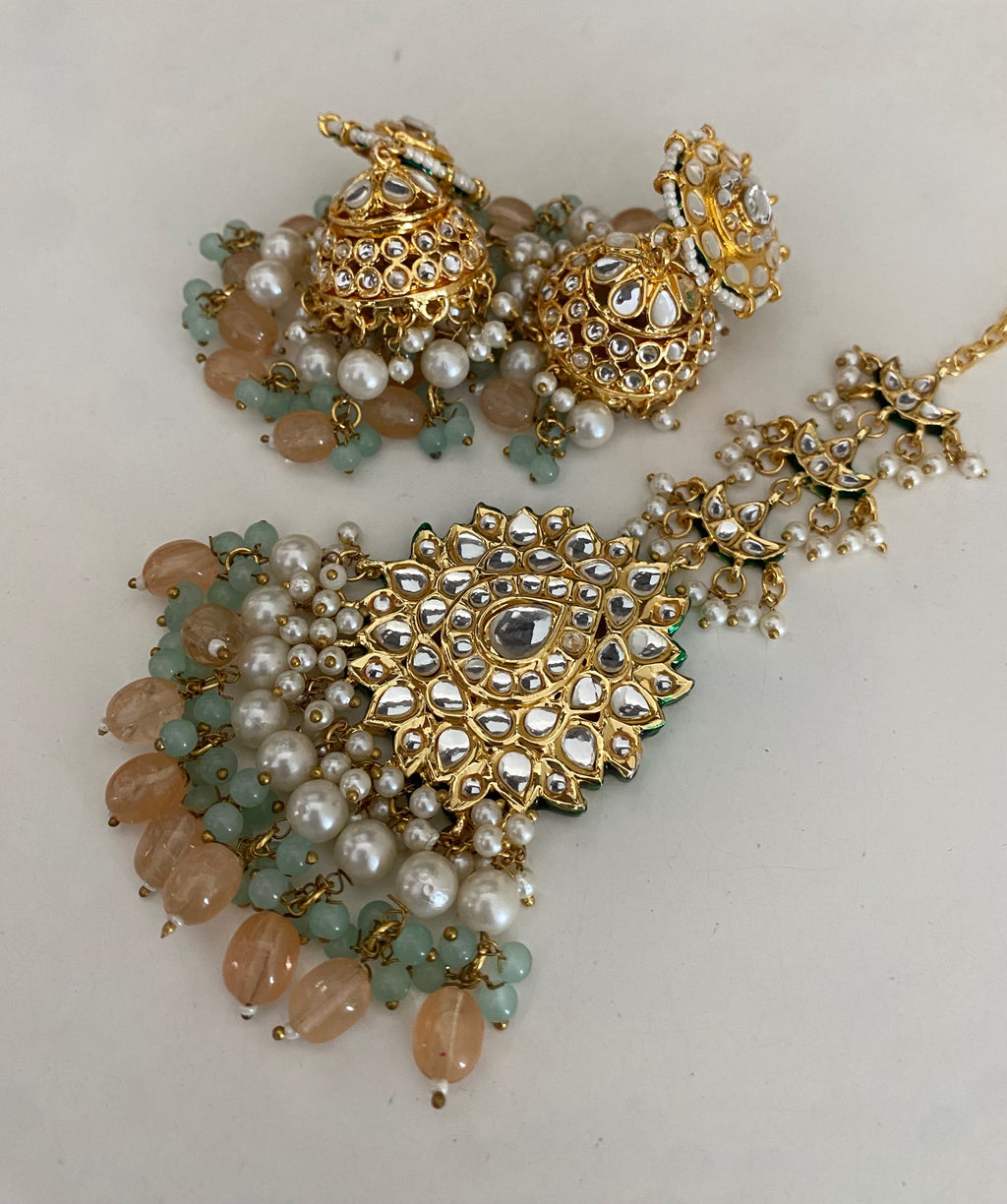 Jhumka with mang tikka image 1