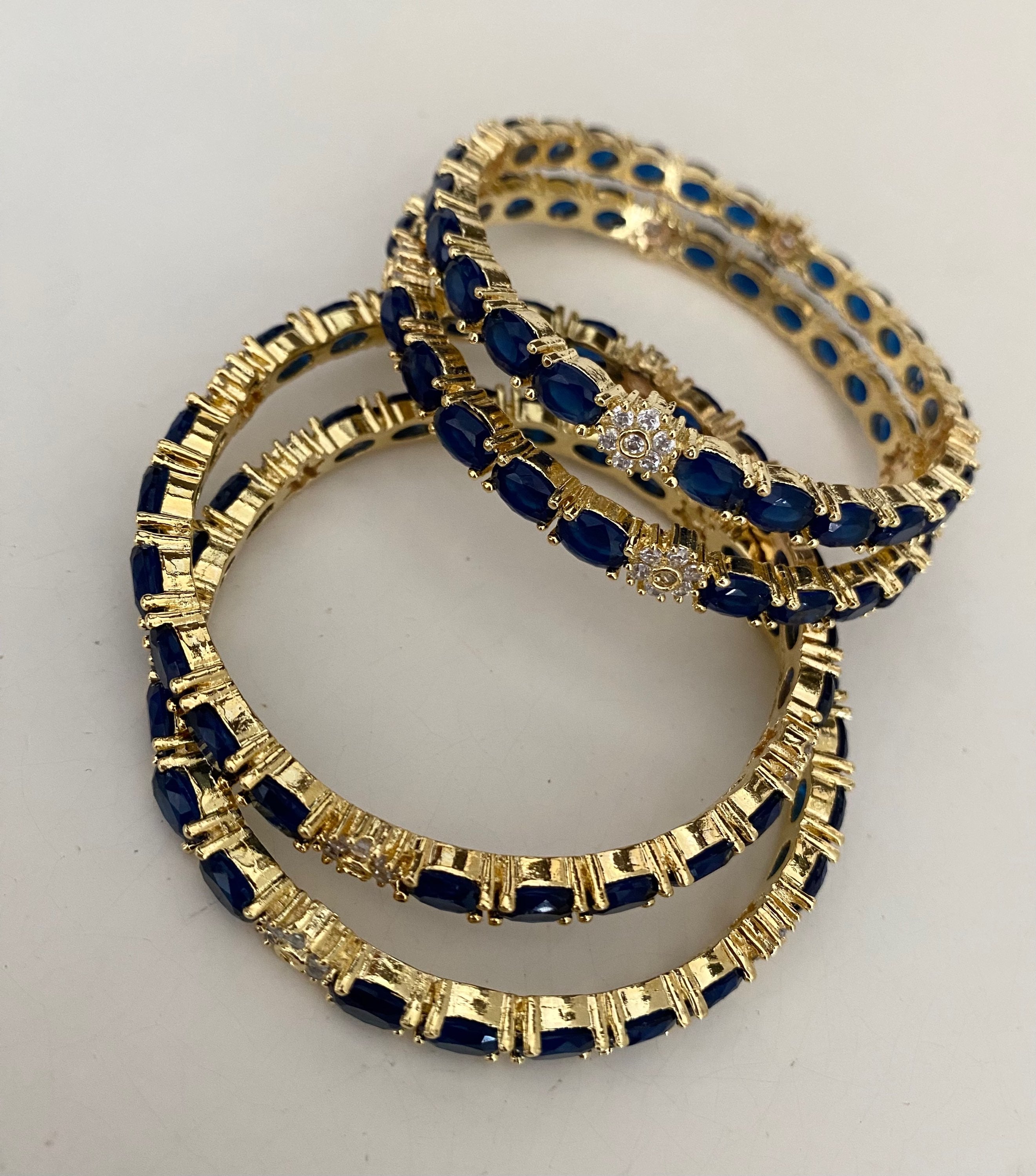 Navy stonework set of 4 bangle  image 2