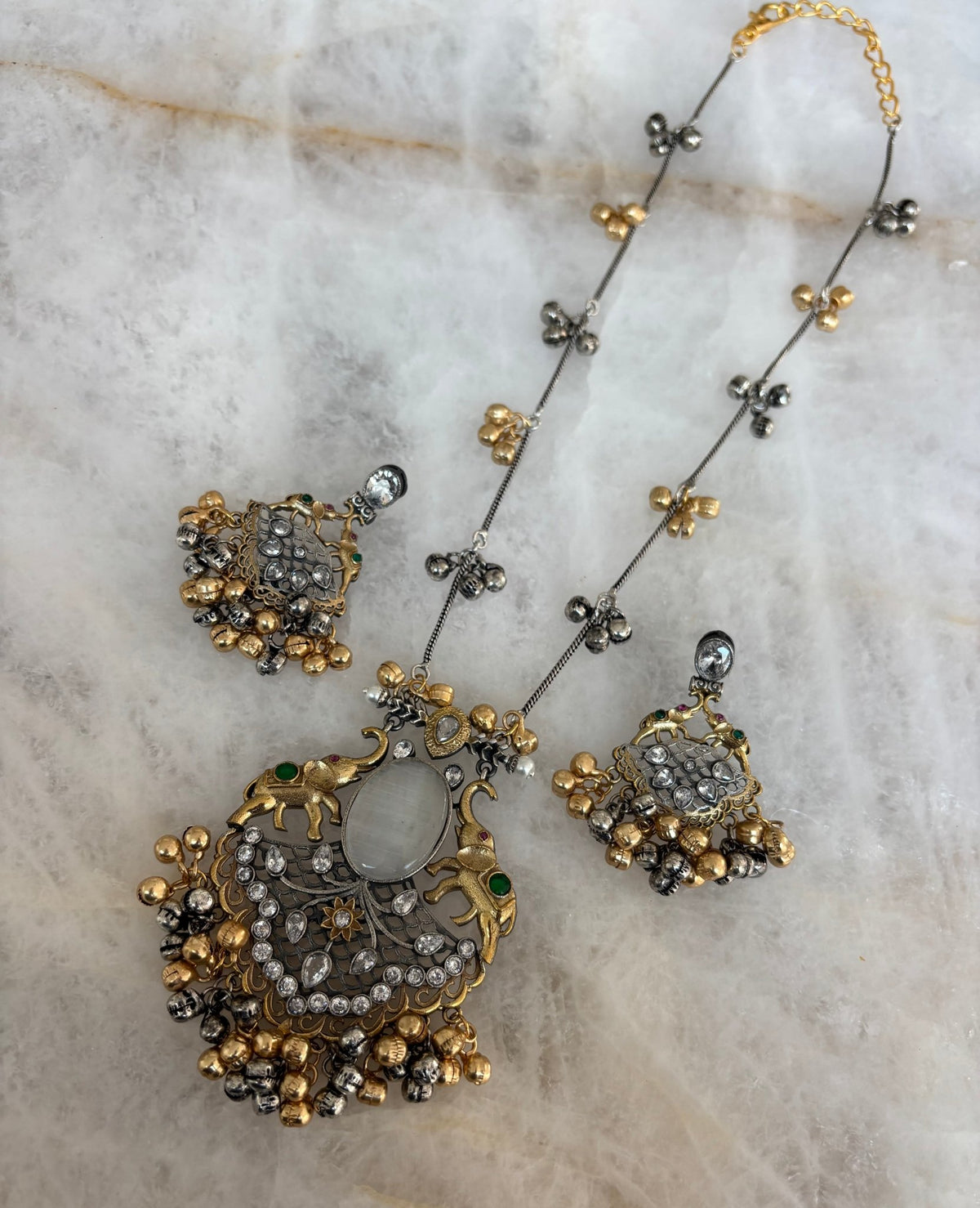 Mour long Mala set - Ishy Haq
