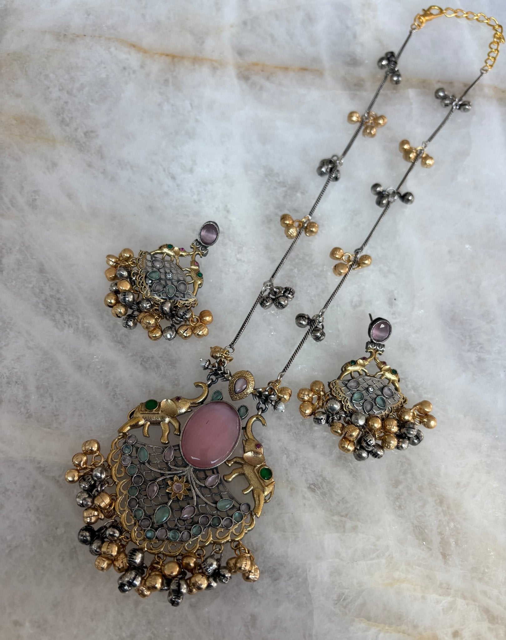 Mour long Mala set - Ishy Haq