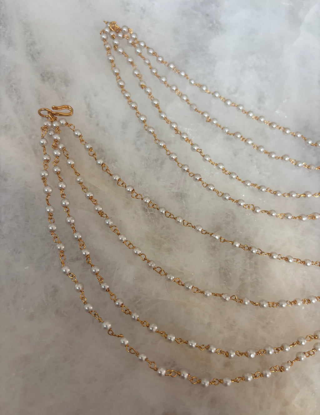 Pearl 4 layer sahara (earring chain) - Ishy Haq