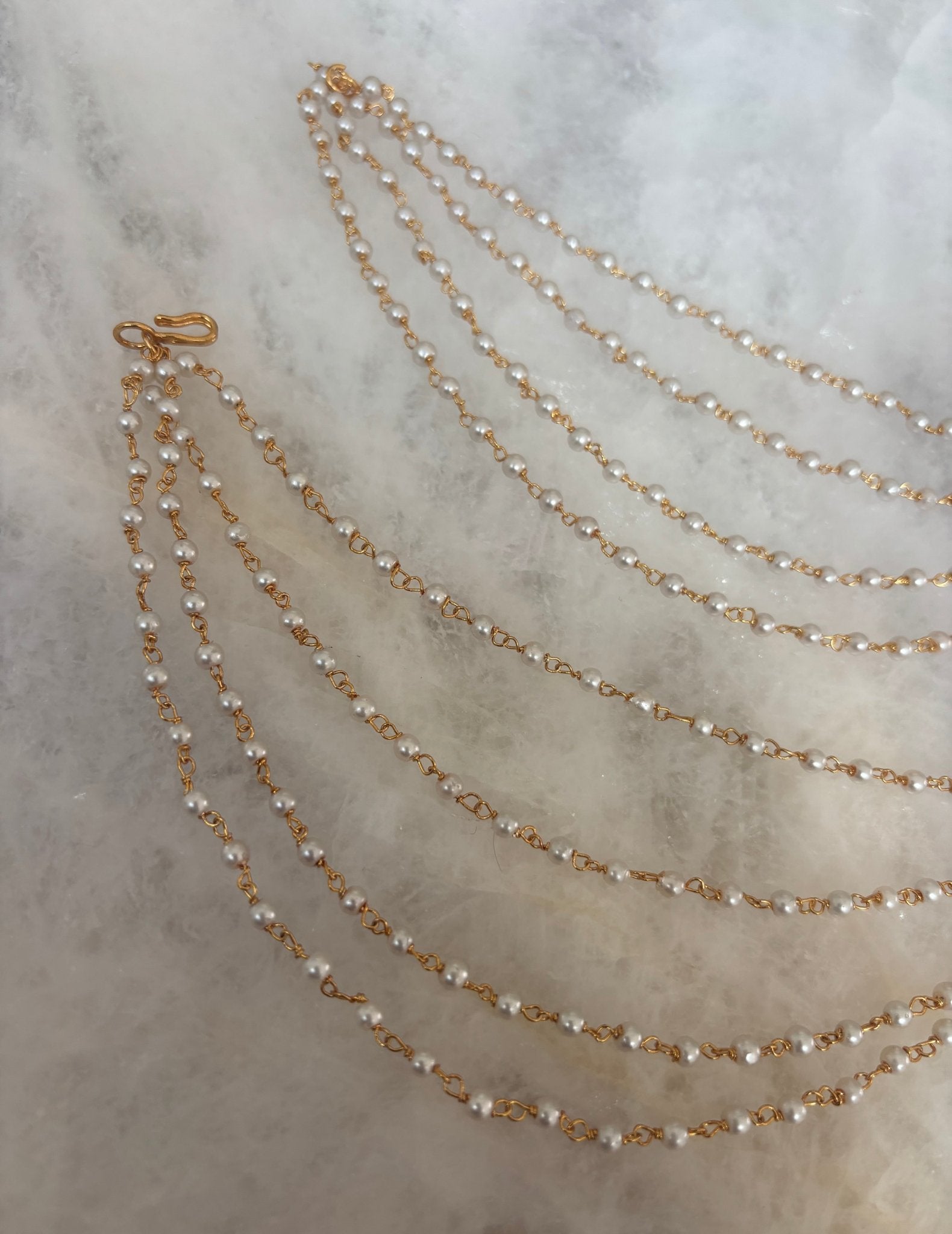 Pearl 4 layer sahara (earring chain) - Ishy Haq