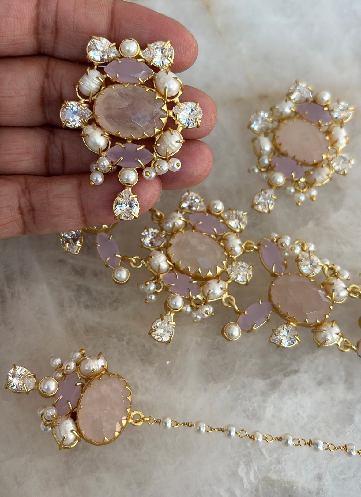 Precious Rose quartz/ Swarovski - Ishy Haq